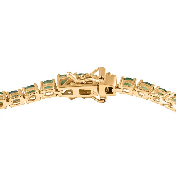 Gemfields Kagem Sambischer Smaragd Armband ca. 19 cm 925 Silber 750 Gelbgold Vermeil ca. 6.97 ct image number 2