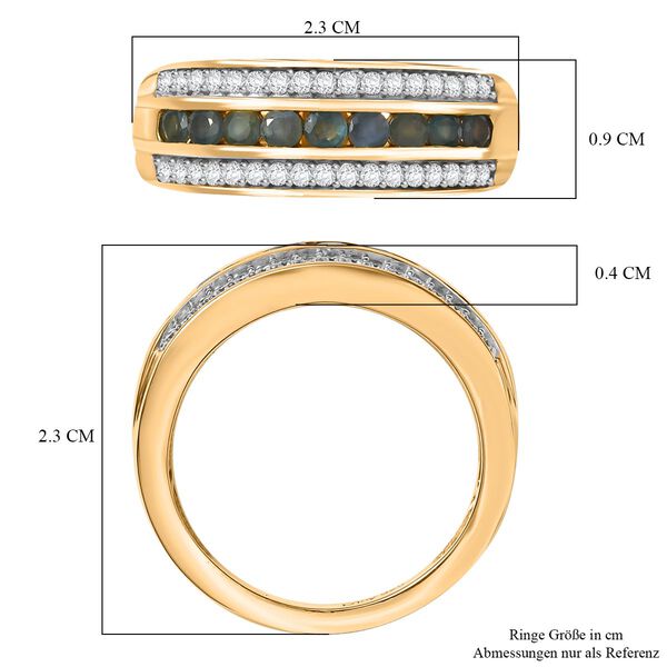 Djoy Alexandrit, Moissanit Ring 925 Silber 750 Gelbgold Vermeil (Gr&ouml;&szlig;e 17.00) ca. 0.83 ct image number 7