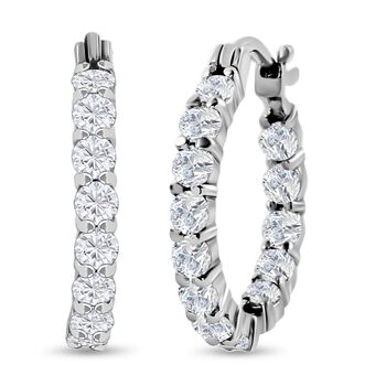 Wei&szlig;er Zirkonia Ohrringe  Edelstahl ca. 5.62 ct