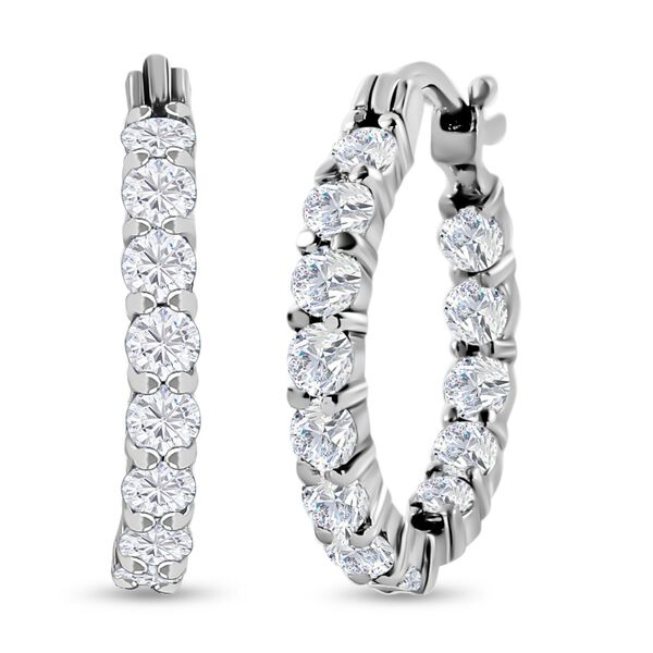 Wei&szlig;er Zirkonia Ohrringe  Edelstahl ca. 5.62 ct