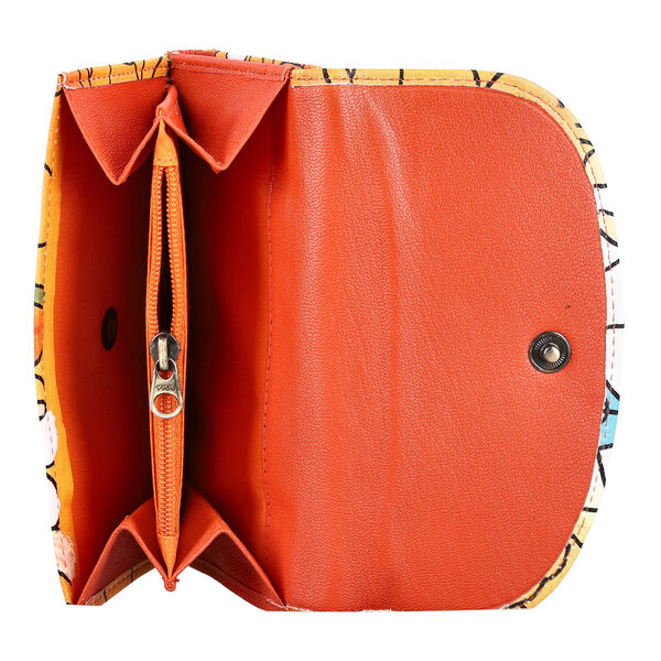 SUKRITI - Geldb&ouml;rse aus Echtleder mit Blumenmuster, Gelb image number 6