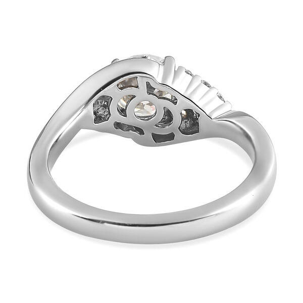 120 Facetten Moissanit-Ring, 925 Silber platiniert  ca. 0,90 ct image number 6