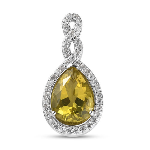 Ouro Verde-Quarz und Zirkon-Anhänger in Silber, 6,14 ct. image number 0