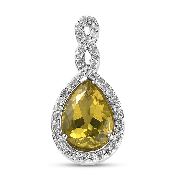 Ouro Verde-Quarz und Zirkon-Anhänger in Silber, 6,14 ct. image number 0