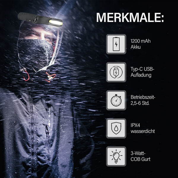 LED Stirnlampe mit Bewegungssensor image number 12