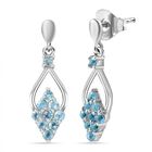 Paraiba-Apatit Ohrringe 925 Silber platiniert ca. 0,88 ct.