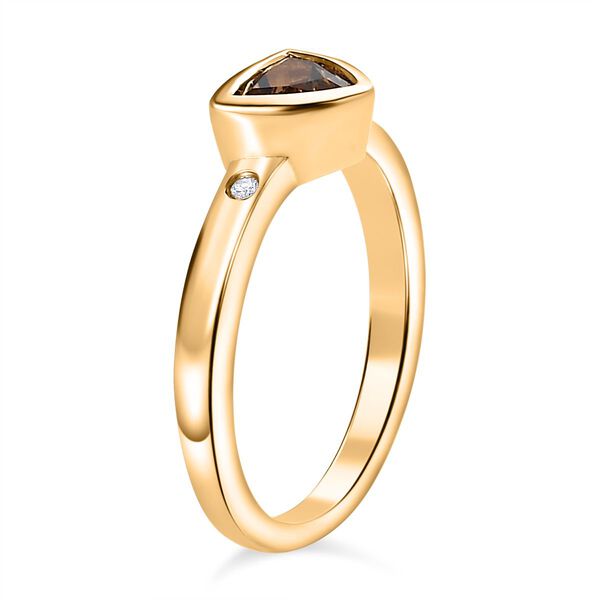 AA Natürlicher goldener Tansanit und Moissanit-Ring - 0,60 ct. image number 5