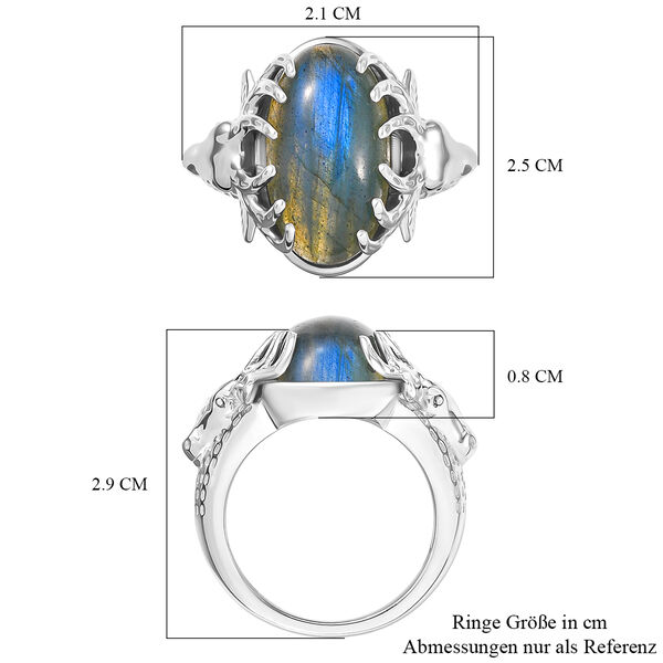 DER RENTIER RING D'Joy AAA Labradorit Ring 925 Silber rhodiniert (Gr&ouml;&szlig;e 20.00) ca. 8.00 ct image number 7