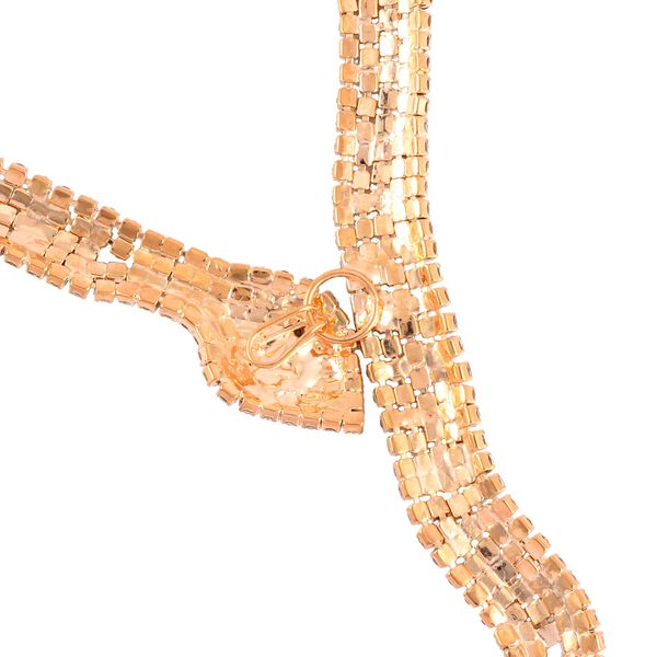 Schwarzer Kristall, Wei&szlig;er Kristall Halskette ca. 45 cm Reines Messing image number 4