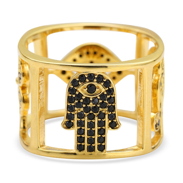 Schwarzer Spinell Ring, 925 Silber vergoldet  ca. 1,35 ct image number 5