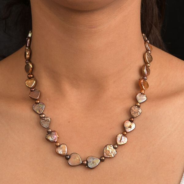 Champagne Perlen Halskette ca. 45 cm 925 Silber rhodiniert 150.00 ct image number 2