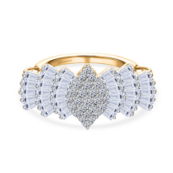 LUXURIANT DIAMOND - Lab Grown Diamant SI-GH Ring 925 Silber 750 Gelbgold Vermeil (Gr&ouml;&szlig;e 16.00) (10-15 Werktage Lieferzeit) ca. 2.00 ct