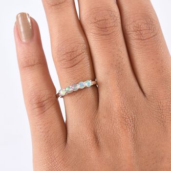 D'Joy AA Nat&uuml;rlicher, &auml;thiopischer Welo Opal Ring 925 Silber platiniert (Gr&ouml;&szlig;e 16.00) ca. 0.38 ct