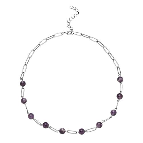 Afrikanische Amethyst-Halskette in Silberton, 33,00 ct. image number 0