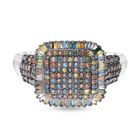 Mehrfarbiger Diamant Ring, 925 Silber platiniert (Gr&ouml;&szlig;e 17.00) ca. 1.00 ct