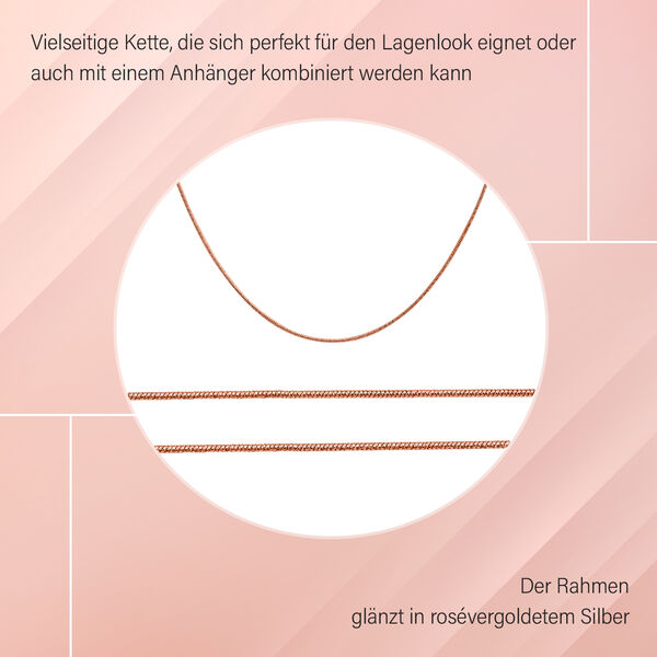 Schlangen-Halskette in 585 ros&eacute;vergoldetem Silber, 60cm image number 6