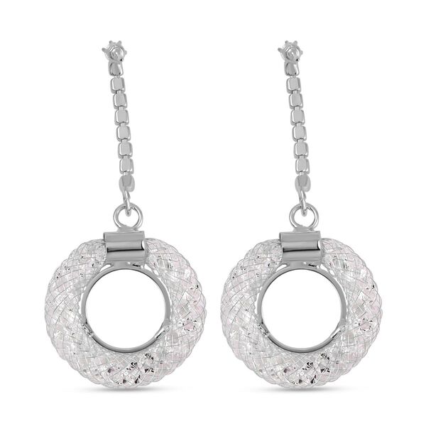 Weißer Kristall Ohrringe Reines Messing image number 5