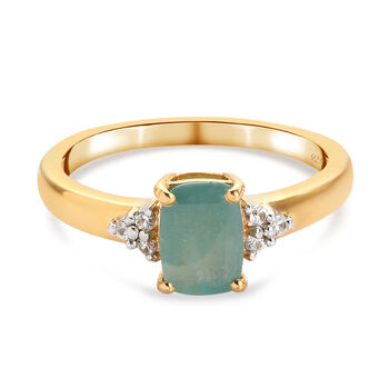 Grandidierit und Zirkon Ring 925 Silber vergoldet (Gr&ouml;&szlig;e 16.00) ca. 1,01 ct