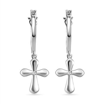 Wei&szlig;e Diamant-Ohrringe, 925 Silber platiniert