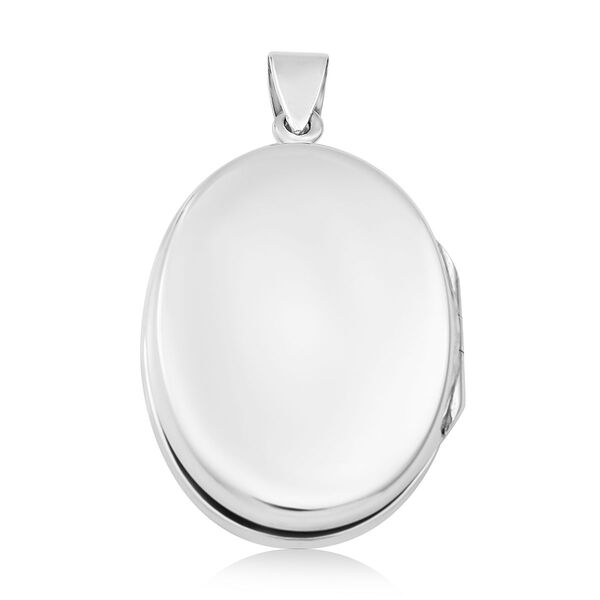 Ovaler Medaillon-Anhänger und Kette, 925 Silber rhodiniert, ca. 6,90g image number 3