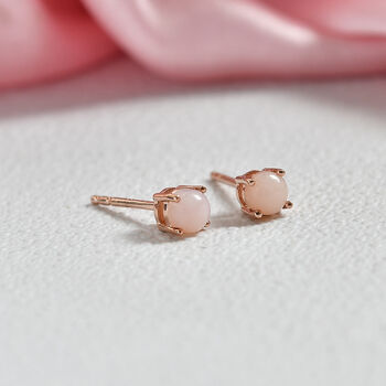 Rosa Opal Ohrringe 925 Silber 750 ros&eacute;vergoldet ca. 0,60 ct.