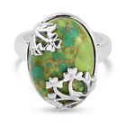 Grünes Mojave-Türkis Ring Messing Ionenbeschichtetes Platin (Größe 20.00) ca. 10,25 ct