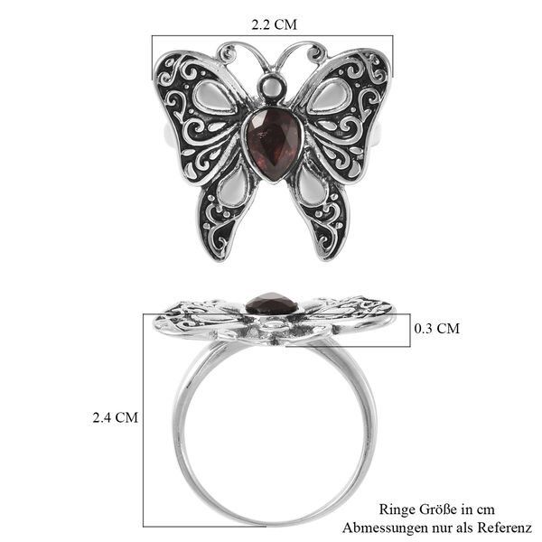 Roter Granat-Schmetterling-Ring - 2 ct. image number 7