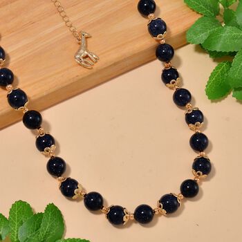 Blaue Sandstein-Halskette, 45 cm - 420 ct.