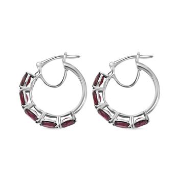 Nat&uuml;rlicher Rhodolith Granat Ohrringe 925 Silber rhodiniert ca. 5.67 ct