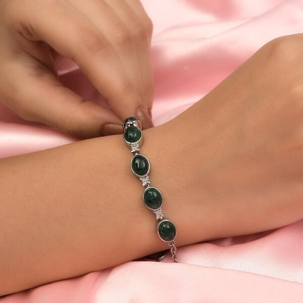 Grünes Aventurin Armband, ca. 19 cm, Edelstahl ca. 11,17 ct image number 3