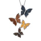 GP Trionfo Kollektion - Mehrfarbiger Diamant Anhänger mit Kette, 925 Silber platiniert ca. 0,50 ct