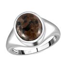 Natürlicher Yooperlith-Ring, 925 Silber platiniert  ca. 3,55 ct image number 5