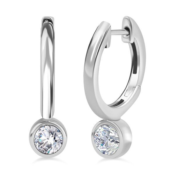 Solit&auml;r Moissanit Ohrringe - 0,87 ct.