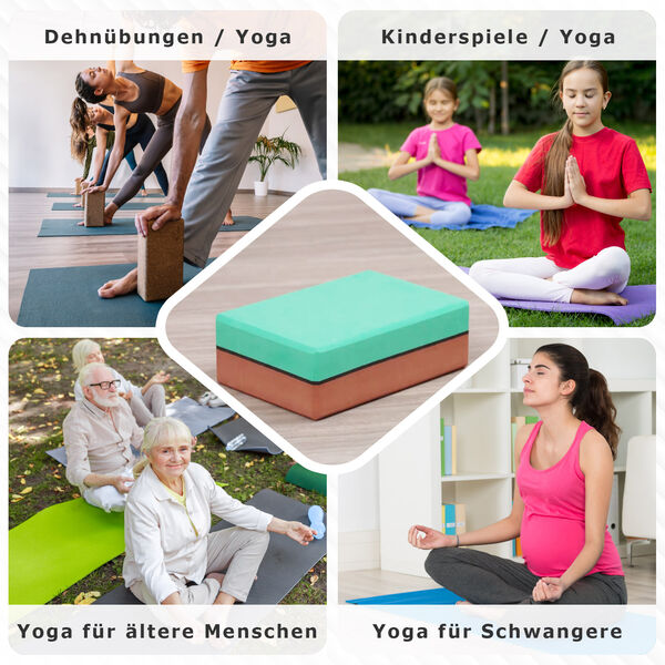 Yoga Block aus Eva-Schaum, Gr&uuml;n-Braun image number 5