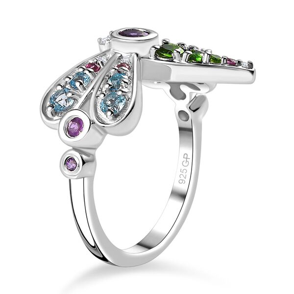 GP Trifono Kollektion- AA afrikanischer Amethyst, Schweizer Blautopas, Rhodolith Granat, Chromdiopsid, Zirkon und blauer Saphir-Ring - 0,99 ct. image number 5