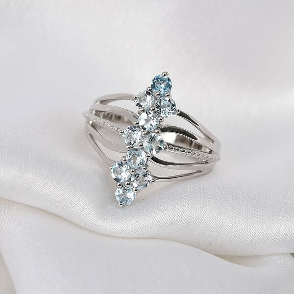 Himmelblauer Topas Ring Messing (Gr&ouml;&szlig;e 17.00) ca. 1,38 ct image number 1