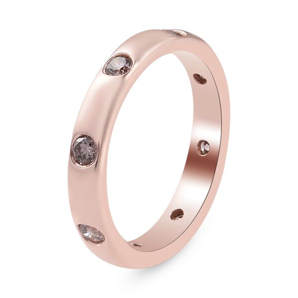 Nat&uuml;rlicher Champagner Diamant Band Ring 925 Silber Rose Gold Vermeil image number 3