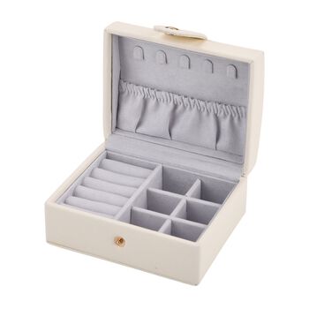 Schmuckk&auml;stchen, Reiseetui, 12x9,5x6,5 cm, Creme