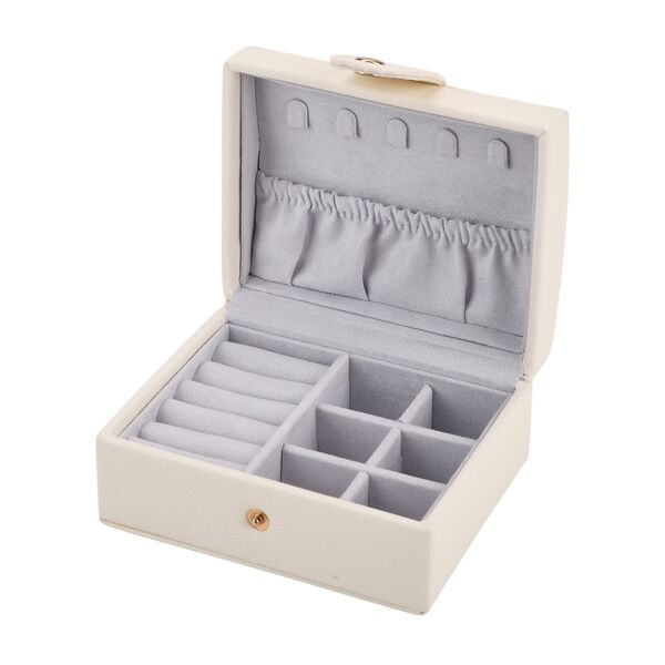 PU-Schmuckk&auml;stchen, 12x9,5x6,5cm, Cr&egrave;me image number 0