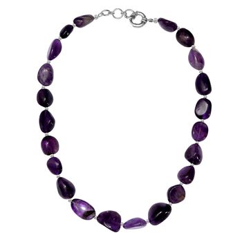 Afrikanischer Amethyst Halskette ca. 45 cm Nickelfreies Messing platiniert ca. 320.00 ct