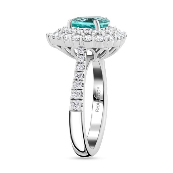 CHAIRMAN VAULT COLLECTION - AAAA Paraiba Turmalin, Weißer Diamant Ring, zertifiziert und geprüft, 950 Platin (Größe 17.00) ca. 2.90 ct image number 3
