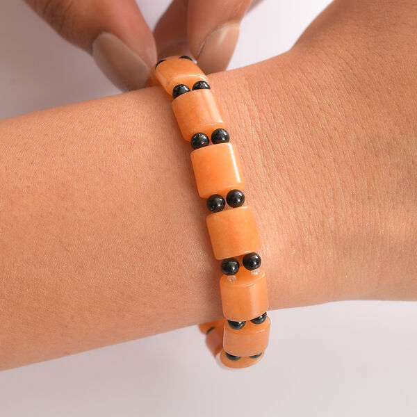 Flexibles rotes Aventurin und schwarzes Spinell Armband - 102 ct. image number 2