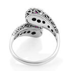 Royal Bali Kollektion - Fissure gefüllt Rubin Bypass Ring 925 Silber image number 4