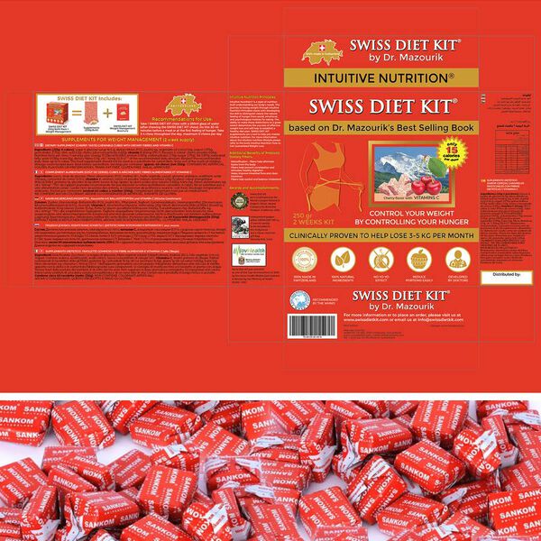 SWISS DIET KIT - Ern&auml;hrungs-Bonbons, Nachf&uuml;llpackung (250g), 84 St&uuml;ck, Kirsch Geschmack image number 5
