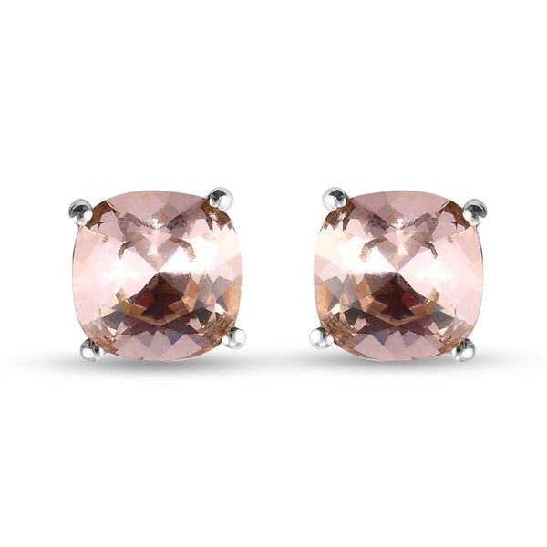 LUSTRO STELLA - &ouml;sterreichische Vintage-Rose Kristall-Ohrstecker, 925 Silber platiniert ca. 3,14 ct