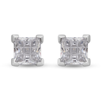 LUSTRO STELLA - Zirkonia Ohrstecker 925 Silber rhodiniert