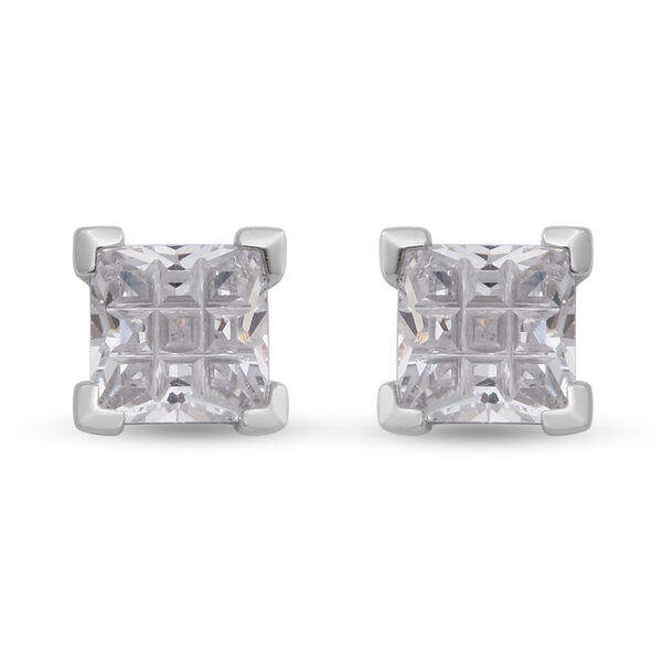 LUSTRO STELLA - Zirkonia Ohrstecker 925 Silber rhodiniert