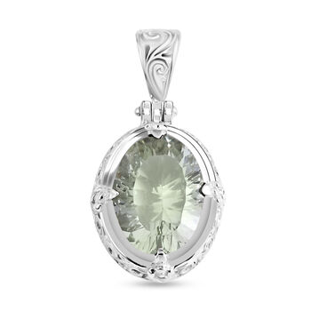 D'Joy AA Prasiolith (16x12mm) Anh&auml;nger 925 Silber ca. 8.90 ct