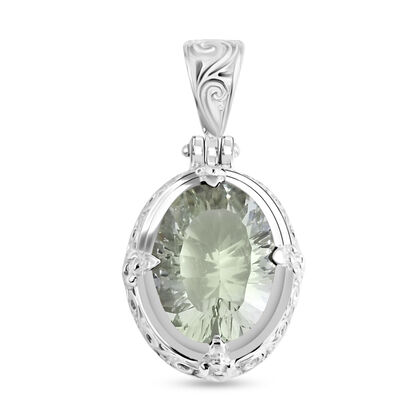 D'Joy AA Prasiolith (16x12mm) Anh&auml;nger 925 Silber ca. 8.90 ct