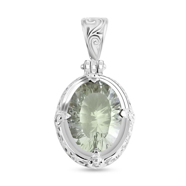 D'Joy AA Prasiolith (16x12mm) Anh&auml;nger 925 Silber ca. 8.90 ct